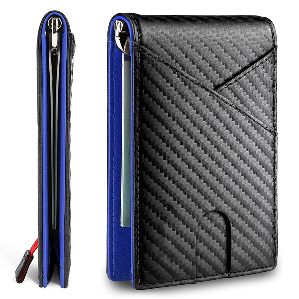 Money Clip Wallet Mens Wallets slim Front Pocket RFID Blocking ID Credit Card Holder Minimalist Mini Bifold Smart Design