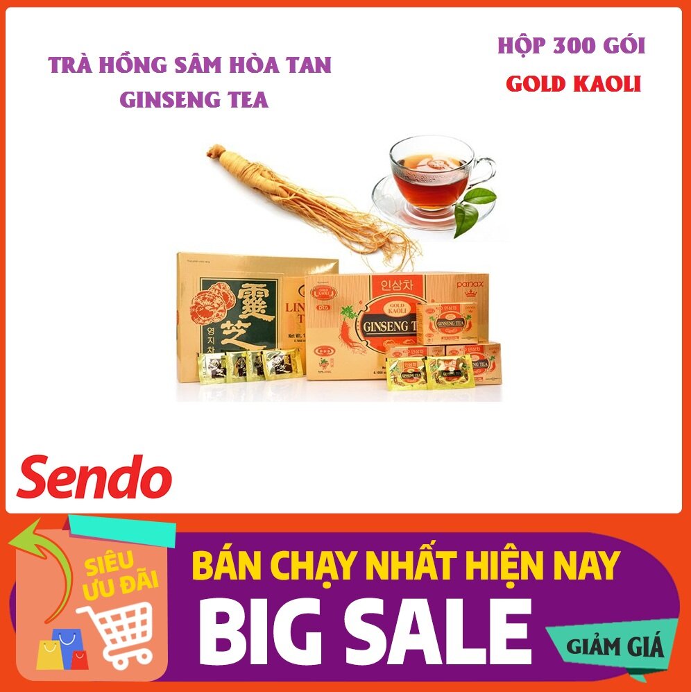 Combo 100 gói trà sâm ginseng tea goldkaoli hộp lớn 300g - trà sâm goldkaoli hộp 100 gói - sâm 01