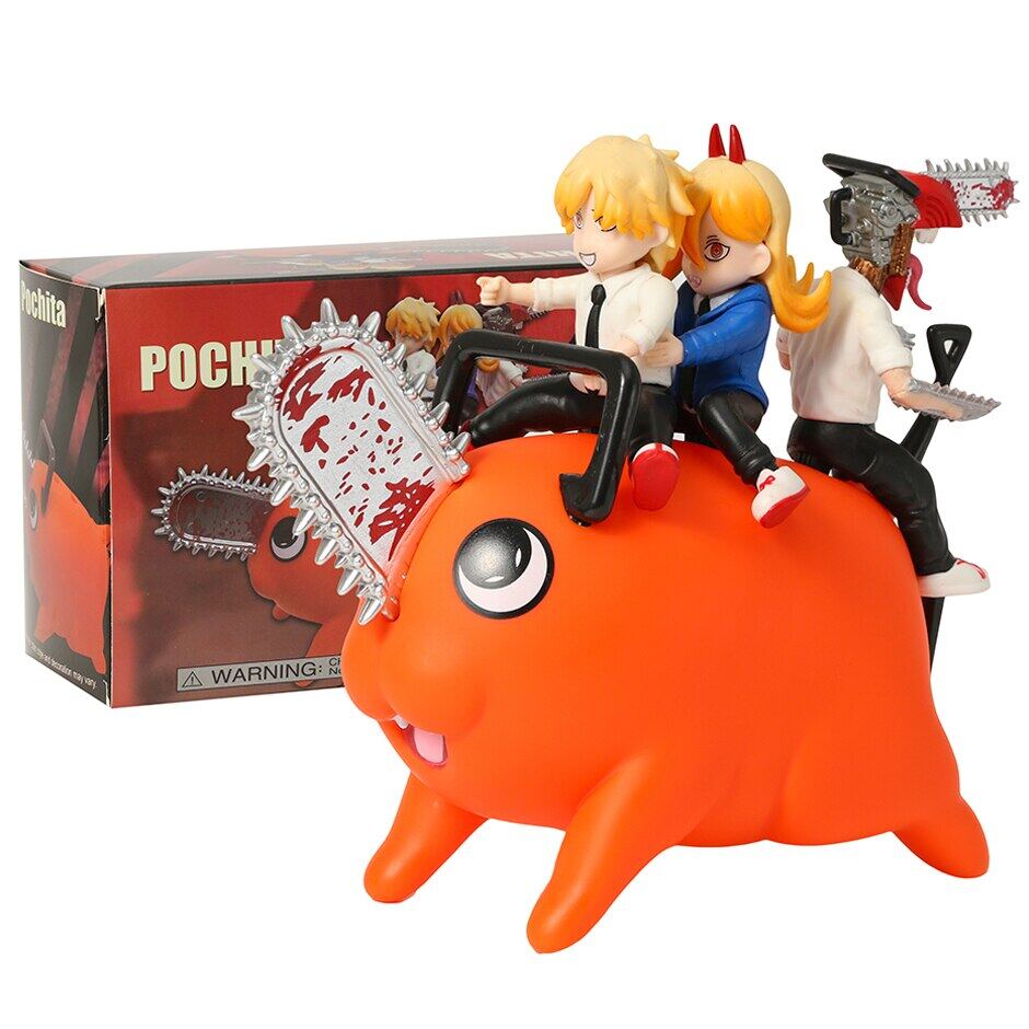 KT1067 Chainsaw Man Anime Denji Pochita Power Electric Times Beam Tolka  Angel Building Blocks Mini-Figures Kids Toys