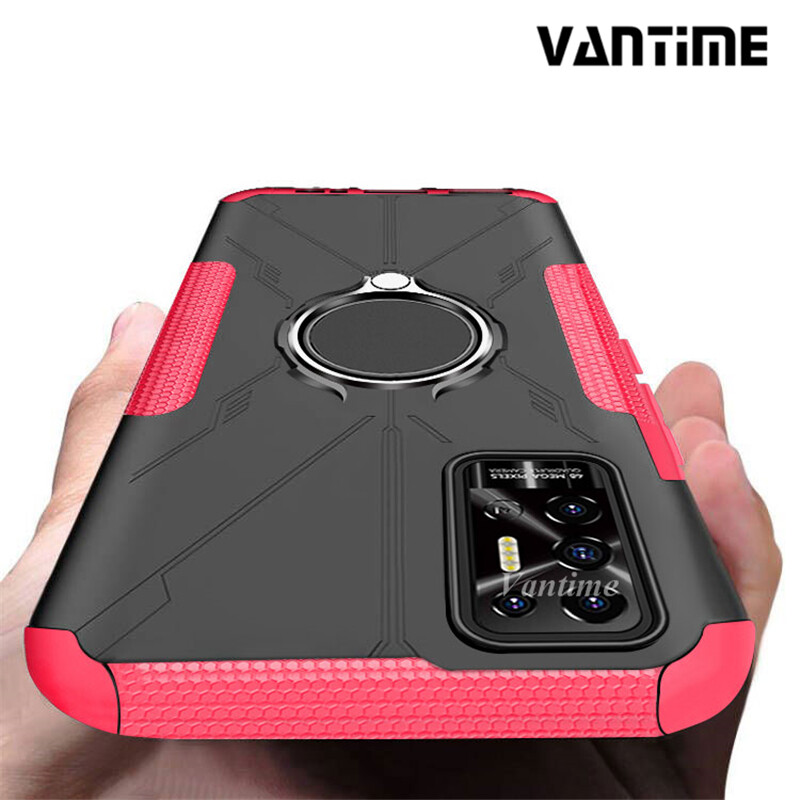 Vantime cho TECNO POVA 2 Bao đựng điện thoại đứng 360 ° Giá đỡ bằng kim loại xoay 360 ° Mặt sau cứng Ốp lưng mềm Ốp chống sốc
