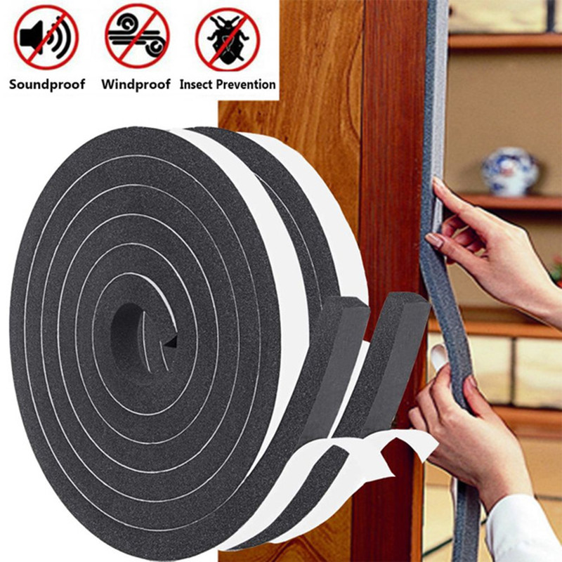 【Akula Store】 2 Cuộn Cửa Sổ Niêm Phong Dải Âm Thanh-Cửa Bằng Chứng Cửa Sổ Bọt Trở Lại Tiếng Ồn Cách Nhiệt Excluder Băng Chống Bụi Niêm Phong Dải