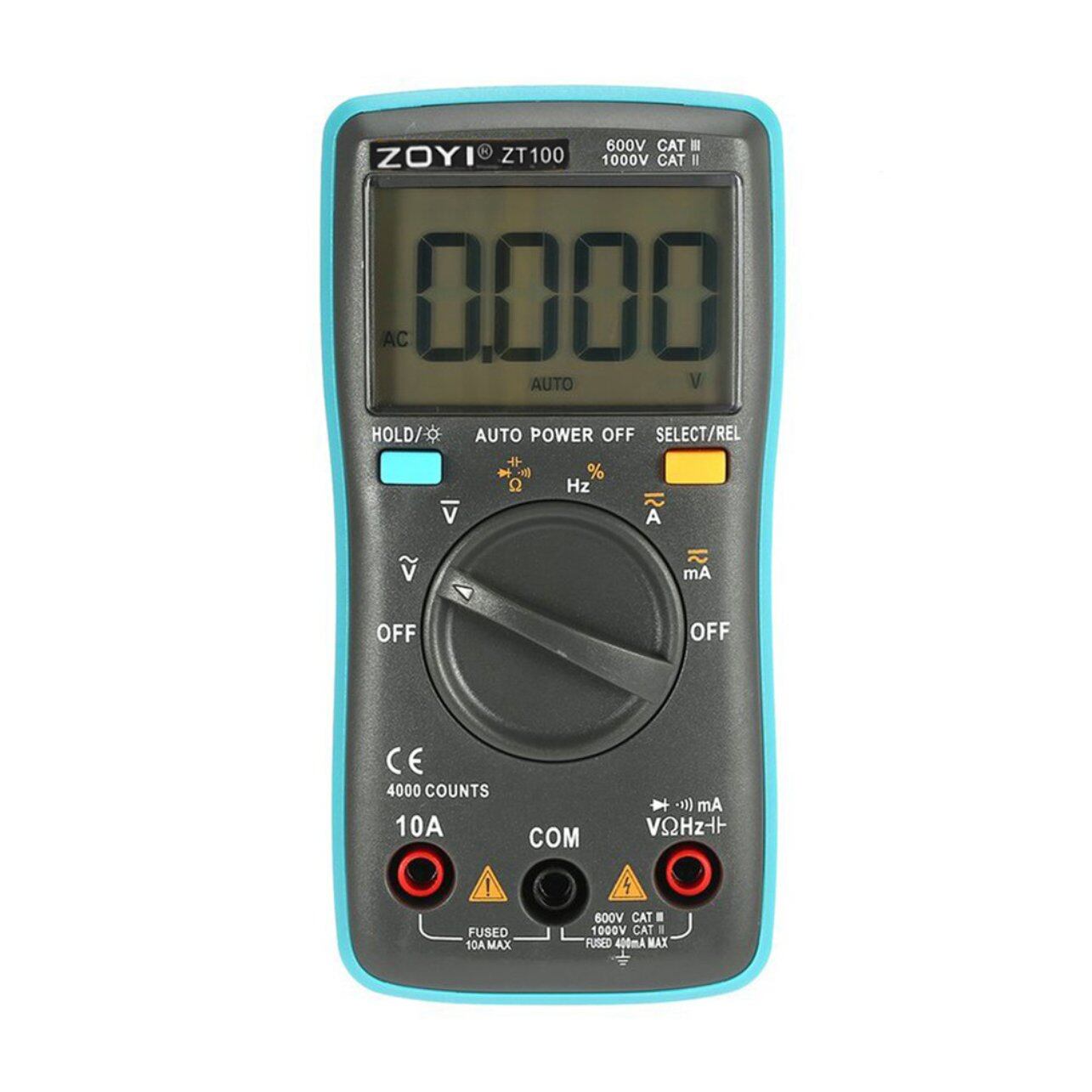 Đồng hồ vạn năng kỹ thuật số mini zotek zt100, ampe kế ac/dc đếm 4000, vôn kế kỹ thuật số vạn năng