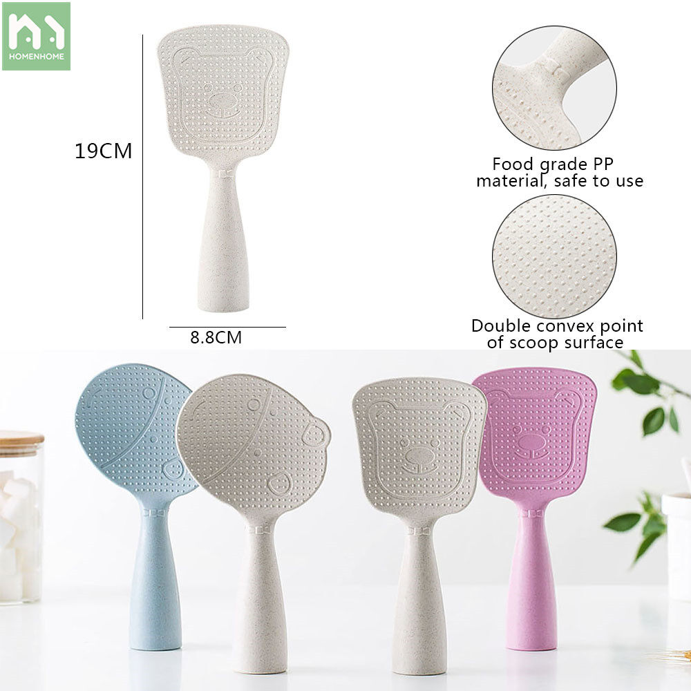 Homenhome 1 Muỗng Cơm Nhựa-Có Thể Đứng-Muỗng Chống Dính Phong Cách Động Vật Dễ Thương