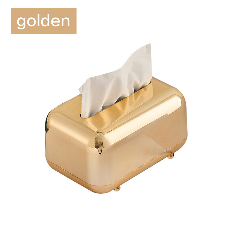 Hộp Đựng Khăn Giấy Màu Vàng Kim Loại Sang Trọng Thanh Lịch Hộp Đựng Khăn Ăn Để Bàn