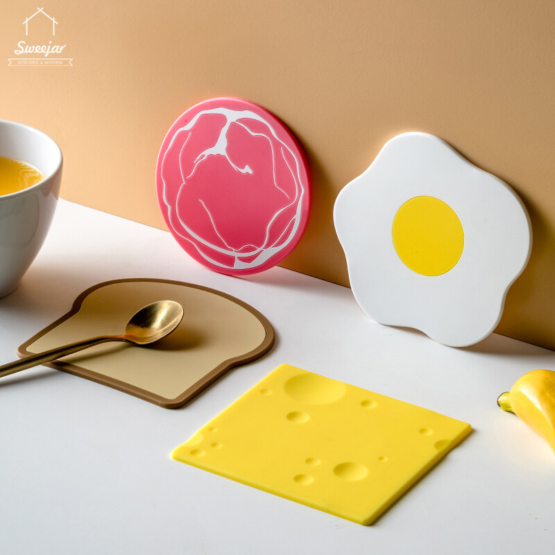 Tấm Lót Miếng Lót Bằng Silicone SWEEJAR 2 Chiếc, Tấm Lót Chống Nước Bát Đĩa Cách Nhiệt Chống Trượt Cho Bộ Đồ Ăn