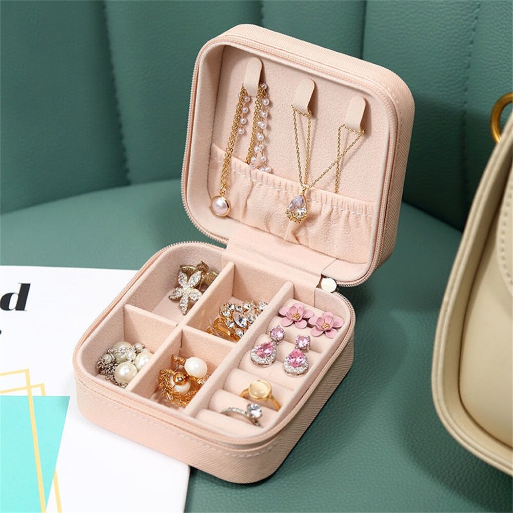 Fangfang Du Lịch Xách Tay Đồ Trang Sức Lưu Trữ Hộp Da Giá treo bông tai Giá xếp trang sức Hiển Thị Du Lịch Đồ Trang Sức Trường Hợp Hộp