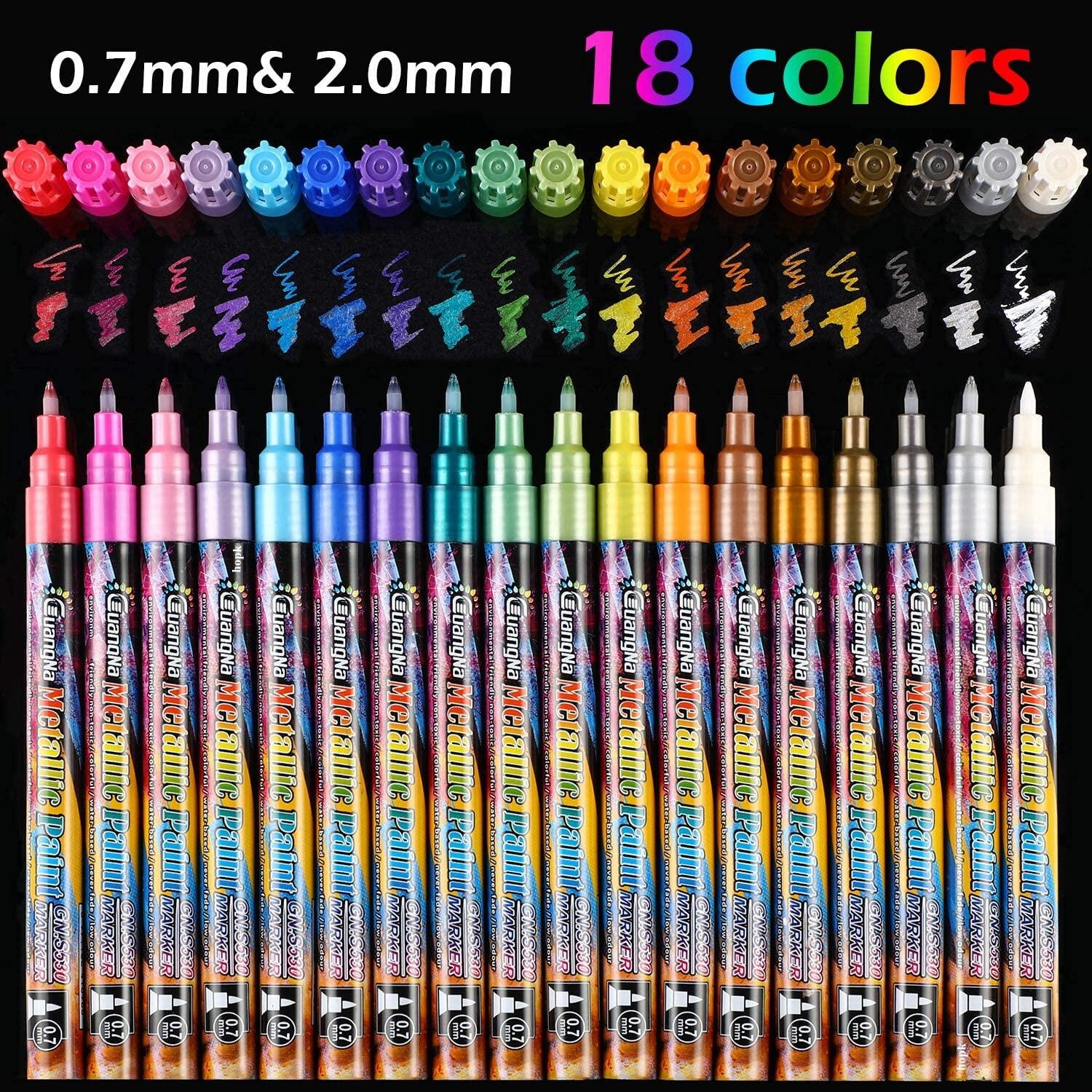6 24 màu acrylic Bút đánh dấu kim loại bút cực mịn điểm bút sơn nghệ thuật