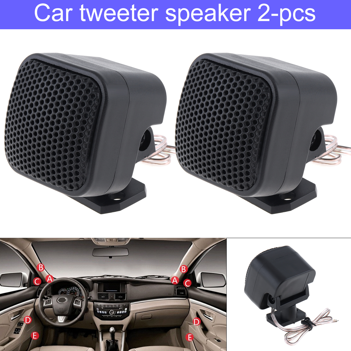 2 chiếc loa tweeter mini 500w tp-004a cho hệ thống âm thanh xe hơi