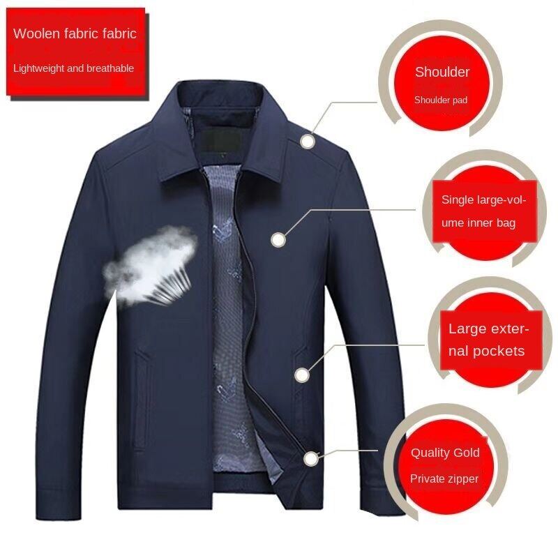 New dad jacket spring and autumn thin middle-aged men's summer jacket 40 middle-aged and elderly 50-year-old top summer 60