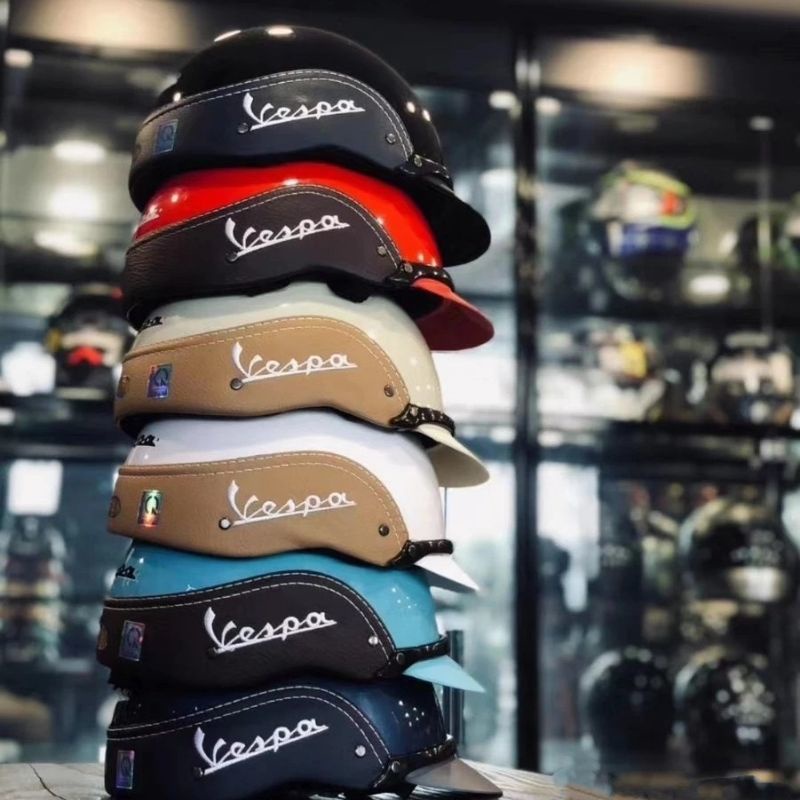 หมวกกันน็อก Piaggio Vespa บัฟเฟอร์แรงดันสูงที่ถอดออกได้และล้างทำความสะอาดได้ขี่หมวกกันน็อคครึ่งขนาดเฉลี่ยนำเข้า ราคา 990 บาท*ส่งฟรี