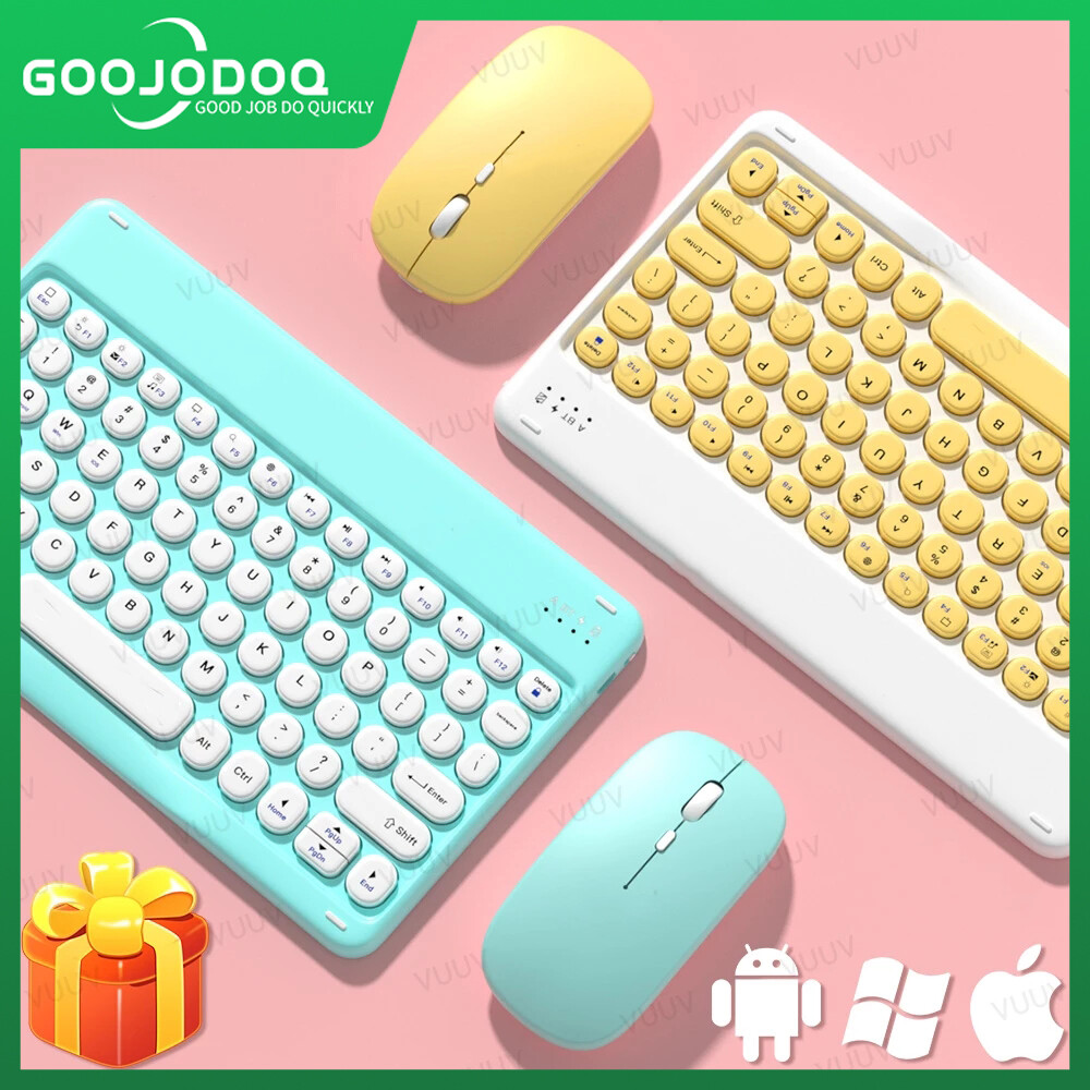 Bộ Chuột Bàn Phím Bluetooth Không Dây GOOJODOQ, Bàn Phím Di Động Nhẹ 10 Inch Cho iPad Điện Thoại Android Máy Tính Bảng Galaxy Tab Windows Mac