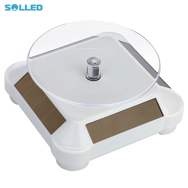SOLLED Solar Powered 360 Degree Rotating Display Stand Turn Plate