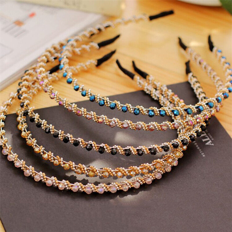Băng đô pha lê thời trang kẹp tóc chống trượt cho người lớn băng đô nữ đính đá cá tính
