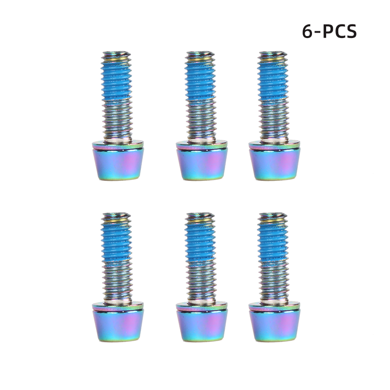 TANKE MTB M6 * 18 Vít kẹp phanh cho xe đạp leo núi bu lông đạp xe có vòng đệm kẹp bu lông bộ phận đạp xe 6 chiếc / bộ vít nhiều màu sắc bằng thép chất lượng cao được làm bằng thép chất lượng cao.