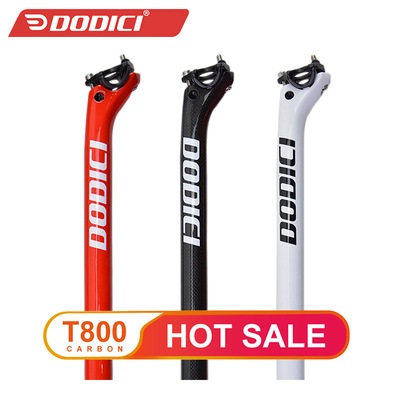 DODICI 3K Bóng T-800 Sợi Carbon Xe Đạp Seatpost Siêu Nhẹ MTB Đường Xe Đạp Đi Xe Đạp Chỗ Ngồi Bài Phần 27.2/30.8/31.6X350/400Mm Đỏ Trắng Đen