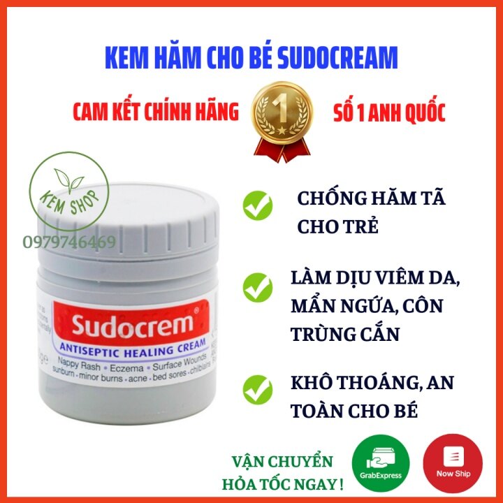 Kem hăm Sudocrem hàng Anh hộp 60g, Kem hăm cho bé từ sơ sinh, an toàn, khô thoáng