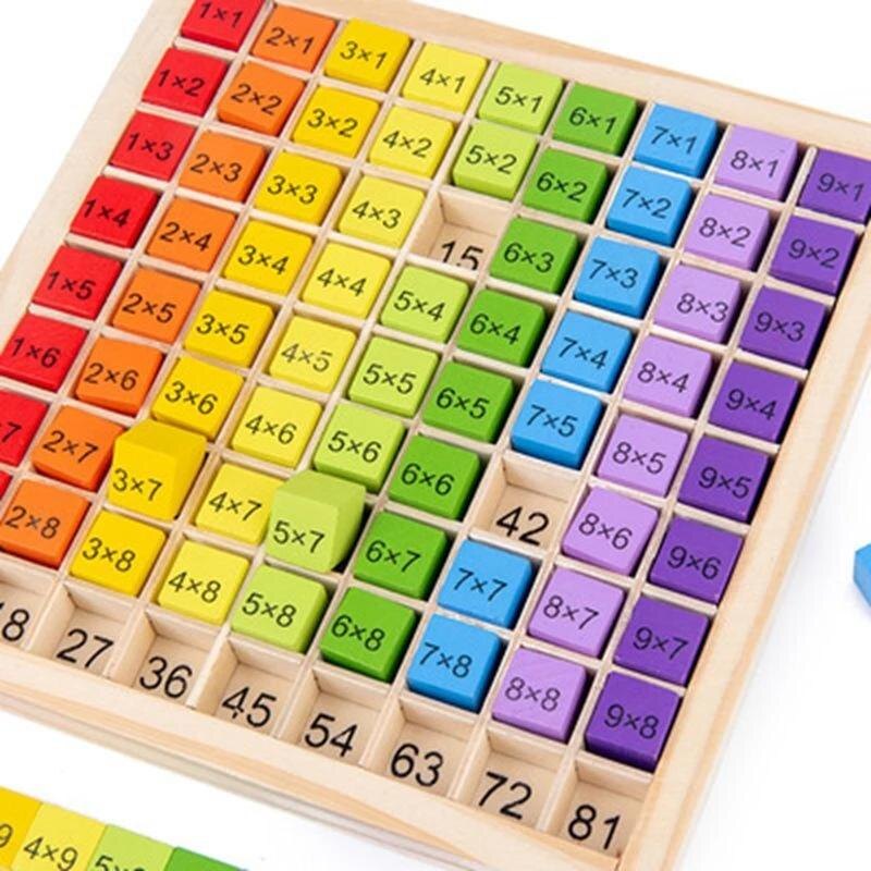 Montessori gỗ giáo dục đồ chơi toán học cho trẻ em đồ chơi cho bé 99 bảng nhân toán số học máy trợ giảng
