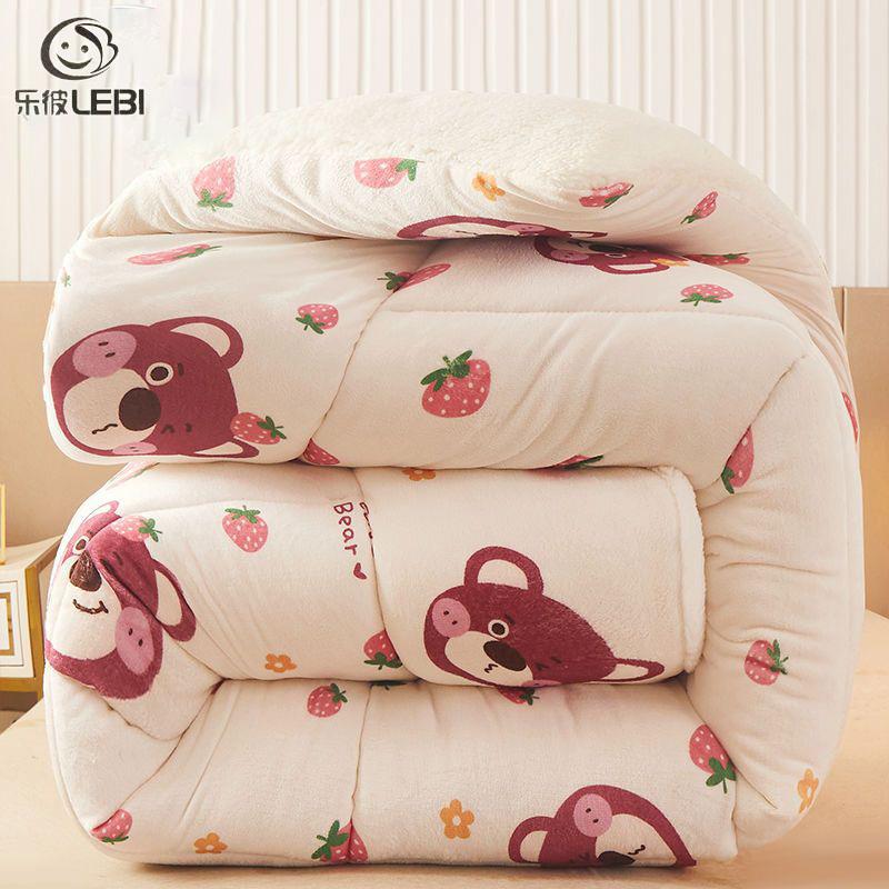 Lebi chăn lông cừu sữa dày chăn lông cừu bông tuyết hai mặt mùa đông lõi chăn lông cừu chống tĩnh điện lạnh