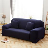 Plain Sofa Cover 1/2/3/4 Seater Universal Slipcover I L-Shape Sofacover Stretch Seat Cover Solid Color with Free Pillowcase