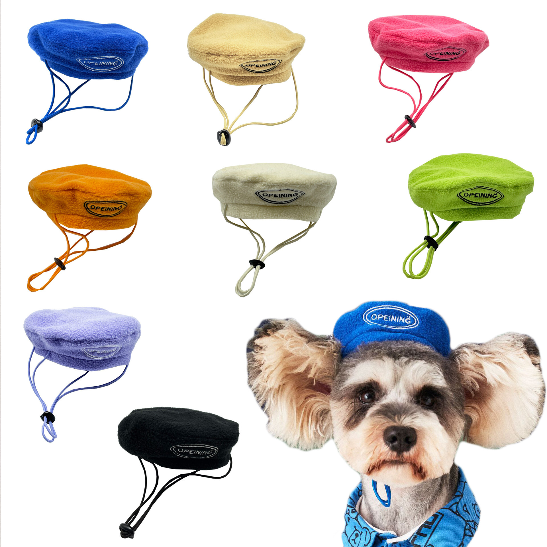 DY Loving Mũ Cho Chó Mũ Nồi Thêu Hở Phong Cách Hàn Quốc Thời Trang Mũ Lông Cừu Giữ Ấm Mũ Đội Đầu Thú Cưng Phù Hợp Với Tất Cả Chó Shihtzu