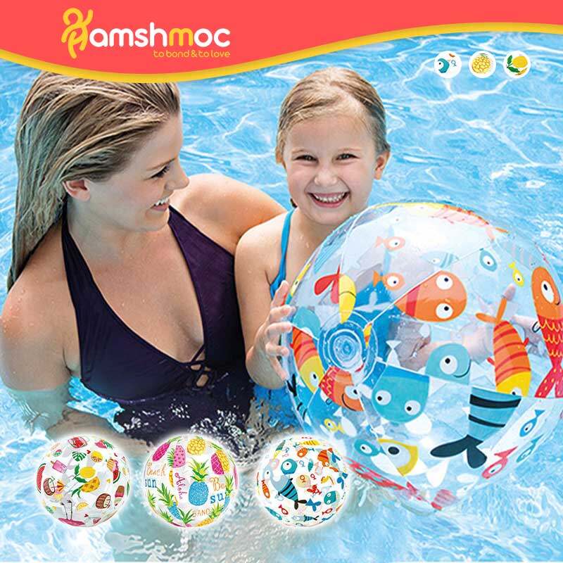 Hamshmoc vui vẻ trẻ em bóng bãi biển phao bơm hơi trẻ con bóng nhựa để chơi trong nước CHA mẹ-con trò chơi tương tác giáo dục sớm Bóng đồ chơi của trẻ em