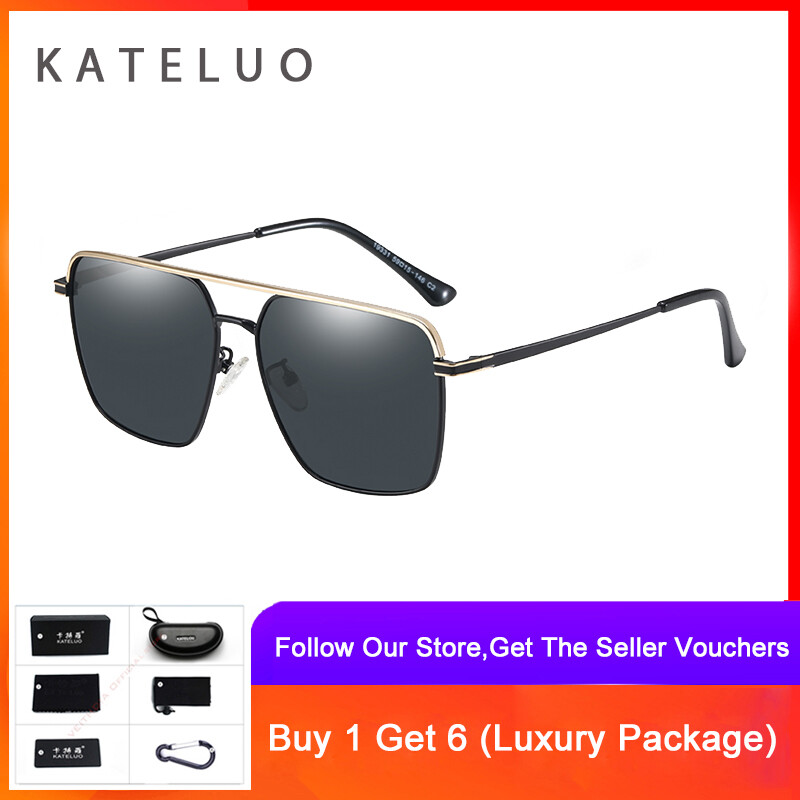 Kính Râm Phân Cực Hợp Kim KATELUO Cho Nam 19331, Kính Lái Xe Chống Lóa Gradient Dành Cho Nam