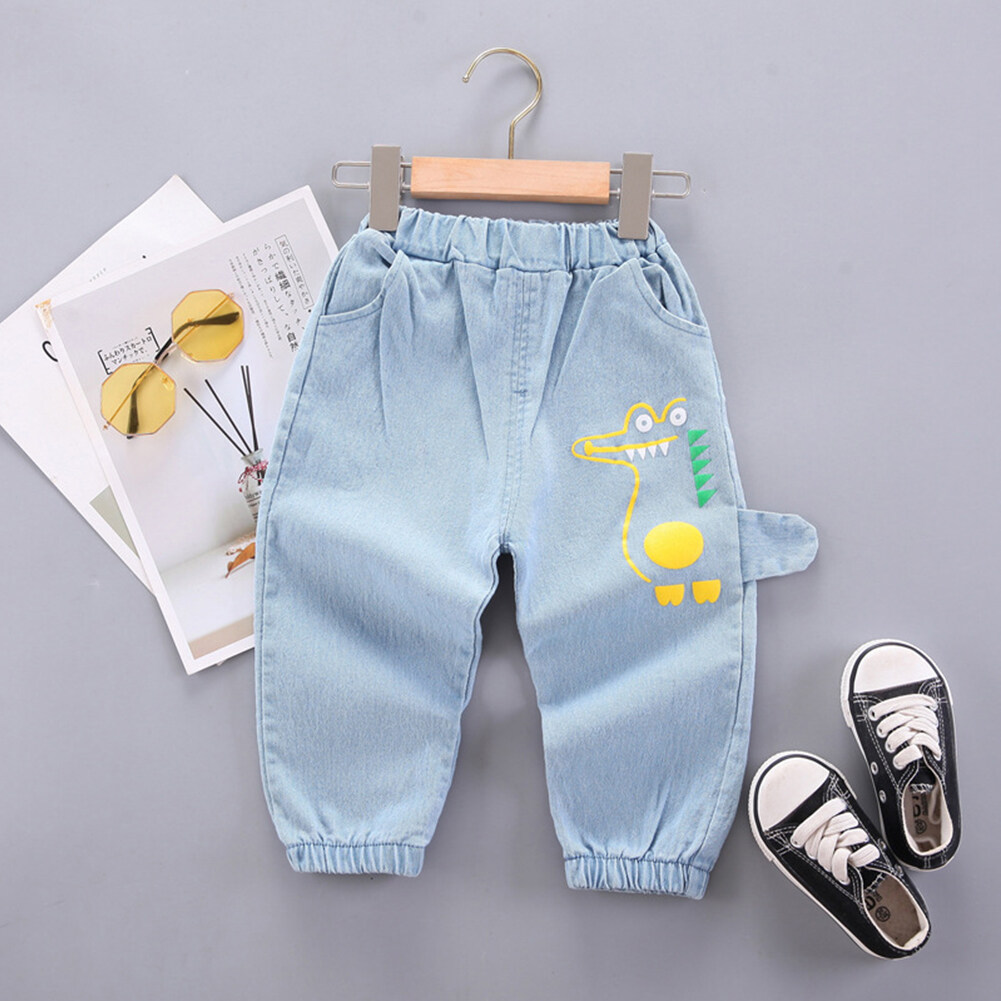 Tzag Cửa Hàng trẻ em dễ thương quần jeans họa tiết hoạt hình vải cotton