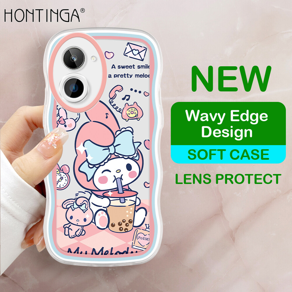 Ốp lưng Hontinga cho Realme 11 10 2 3 Pro Realme 5 5S 5I 6i Pro 6 7i 8 Pro 5g Realme 8i Ốp lưng cao su lượn sóng My Melody Anime silicon mềm Ốp lưng trong suốt trong suốt vỏ bọc vỏ điện thoại mềm cho con gái