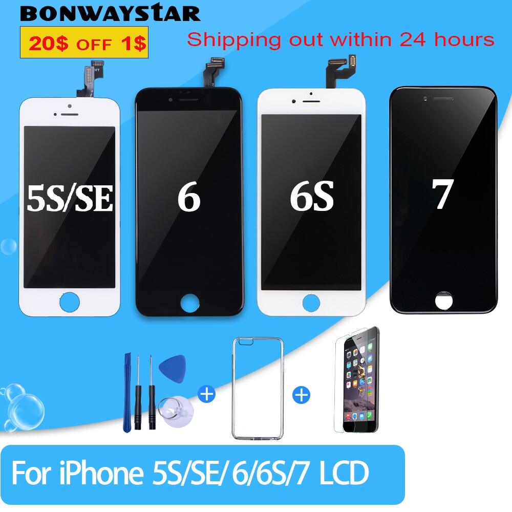 【】 AAA Màn hình LCD cho iPhone 6 5S 6S 7 8 x thay thế màn hình cảm ứng Bộ số hóa LCD lắp ráp cho iPh