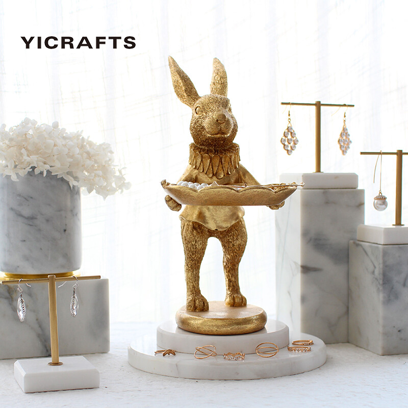 Yiccraft Giá Đỡ Trưng Bày Trang Sức Hình Thỏ Treo Cho Vòng Cổ, Nhẫn, Cổ Điển Phong Cách Tòa Án Châu Âu Tuyệt Vời Quà Tặng Cho Bạn Gái