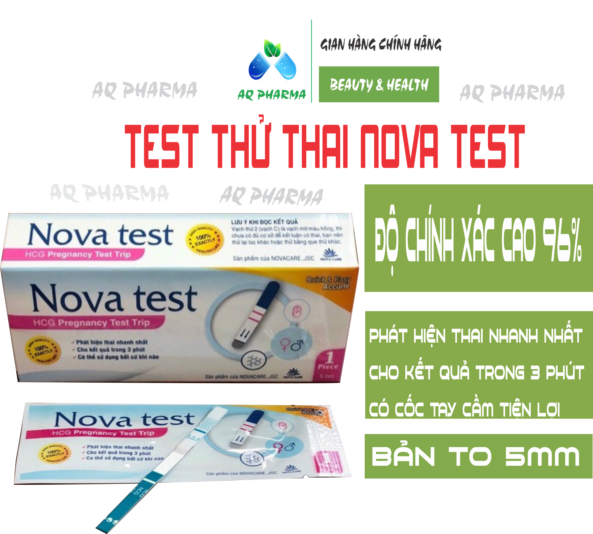 Que thử thai bản to 5mm độ chính xác 96,69% - test01