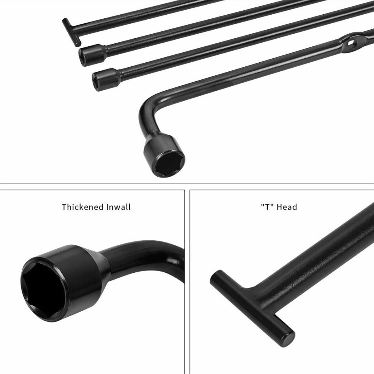 1 Set Spare Tire Jack Tool Lug Wrench Kit Replacement W/PU Leather Case