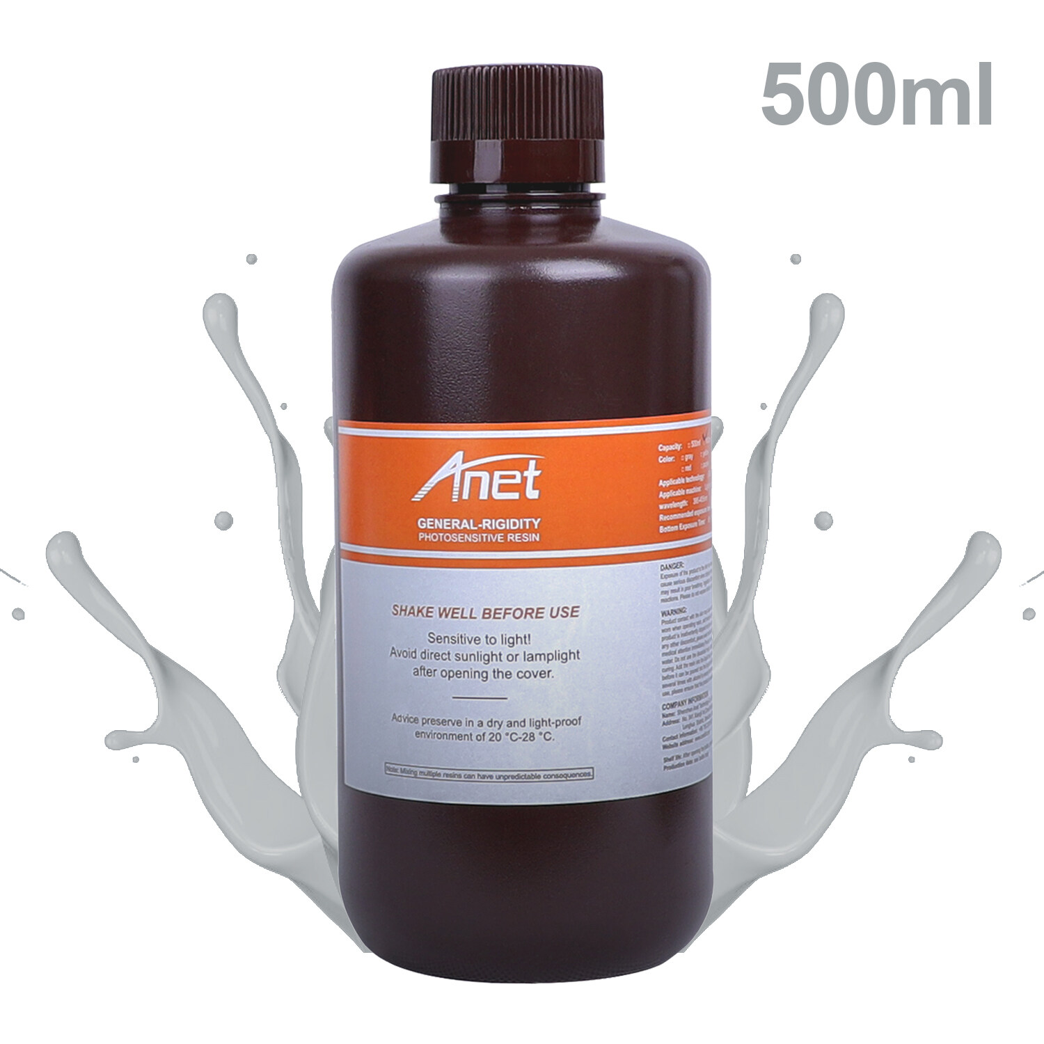 กลิ่นต่ำปลอดสารพิษ 500MlสำหรับDLP/LCDแสงบ่มเครื่องพิมพ์ 3Dวัตถุประสงค์ทั่วไปอย่างรวดเร็วเรซิ่น 405nmมาตรฐานPhotopolymerบ่มเรซิ่น