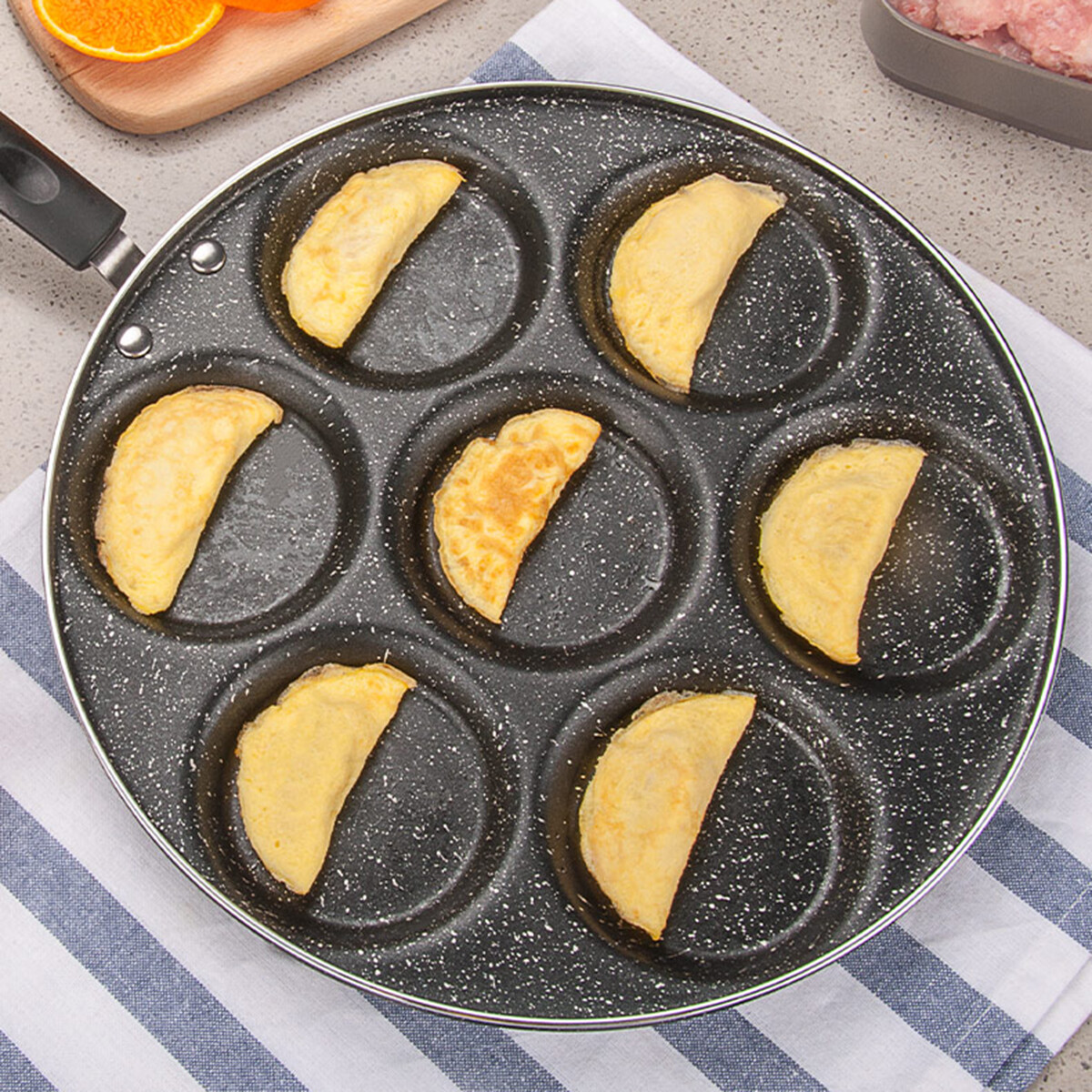 Generic 4/7 Holes Frying Pot Egg Omelet Pan Nonstick Pancake Steak