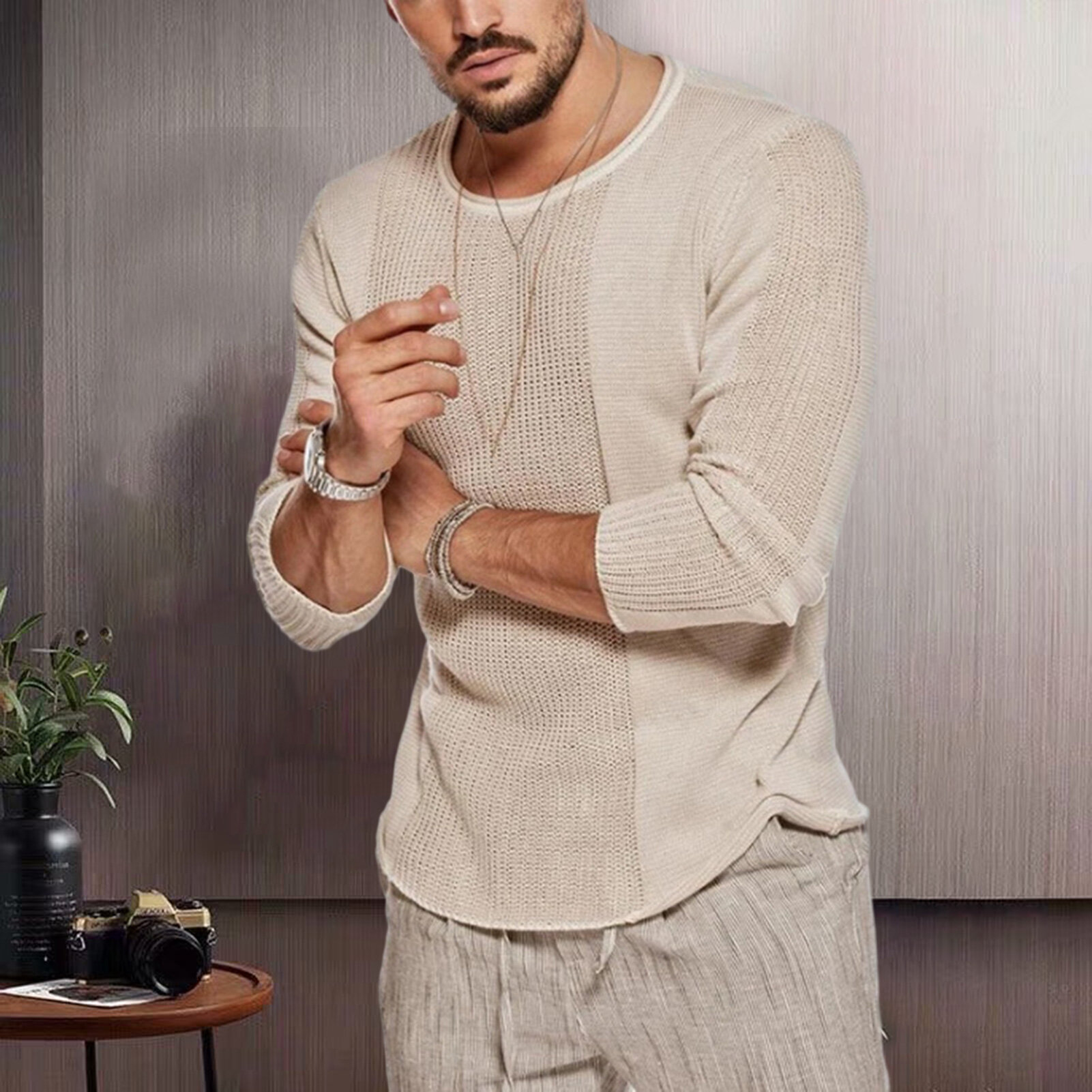 Men's Sweater Round Neck Knitted Pullover For Autumn And Winter_voghion.com