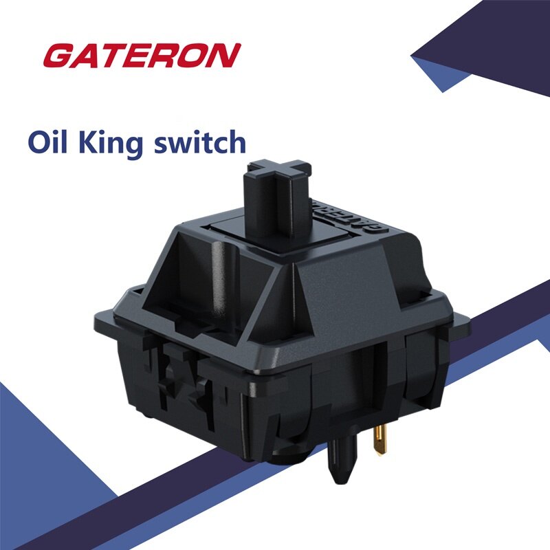 Gateron oil king switch bàn phím cơ phụ kiện công tắc mới công tắc 5 chân tuyến tính 55g được lắp sẵn màu đen 10 cái