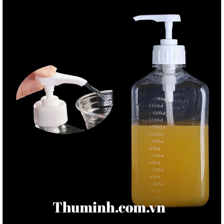 Bình bơm siro nhựa 1.6l có vòi bơm định lượng 10ml