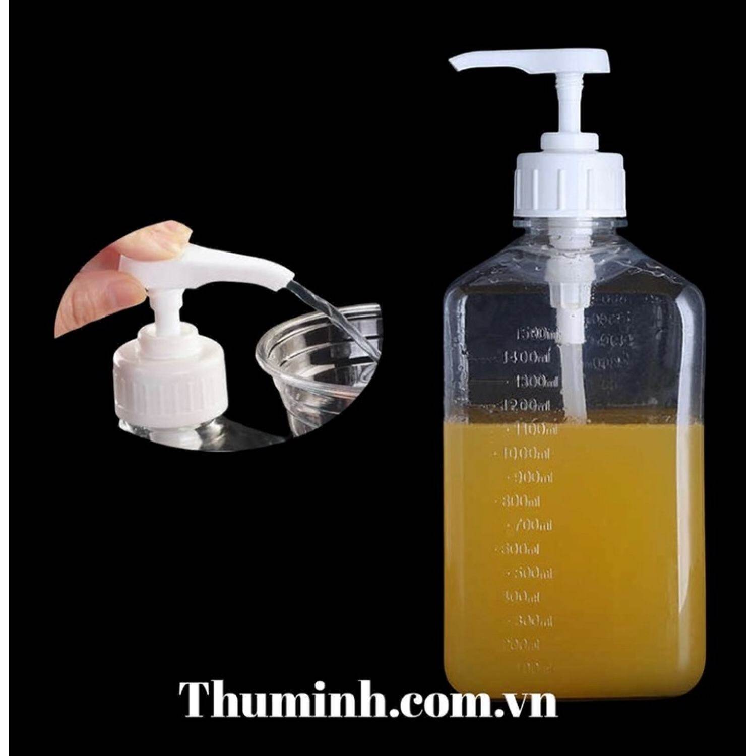 Bình bơm siro nhựa 1.6l có vòi bơm định lượng 10ml