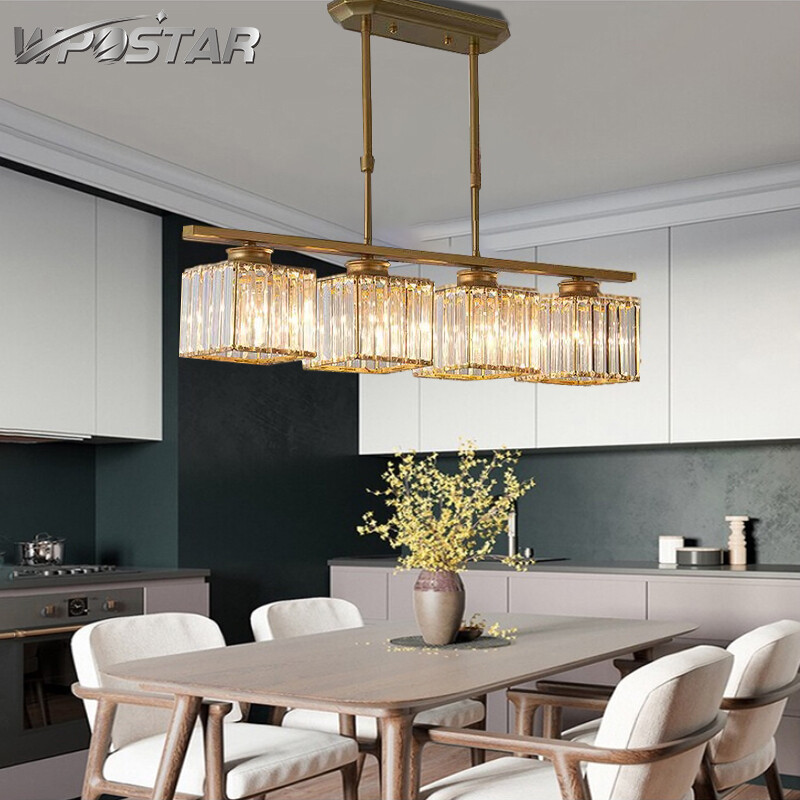 Nordic Modern Luxury Crystal Chandelier Three-Head Restaurant Light for Bar Living Room Hanging Light Fixture ราคา 4,413 บาท*ส่งฟรี