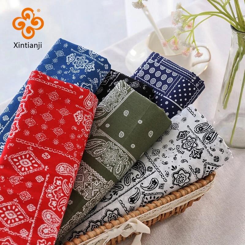 Flower print cotton fabric soft poplin fabric for sewing bedding and dress 45x145cm/pcs tj1207