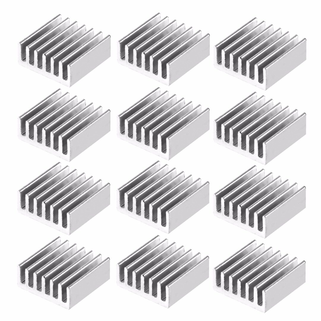 Unvug 12 Cái Tản Nhiệt Nhôm Nhỏ Màu Bạc Bộ Làm Mát Tản Nhiệt, 14*14*6Mm