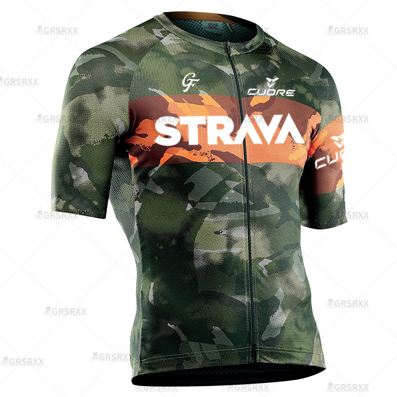 Strava áo thi đấu đạp xe áo đạp xe đua xe đạp leo núi mùa hè áo đạp xe cho nam ngắn tay nhanh khô áo thi đấu đội chuyên nghiệp