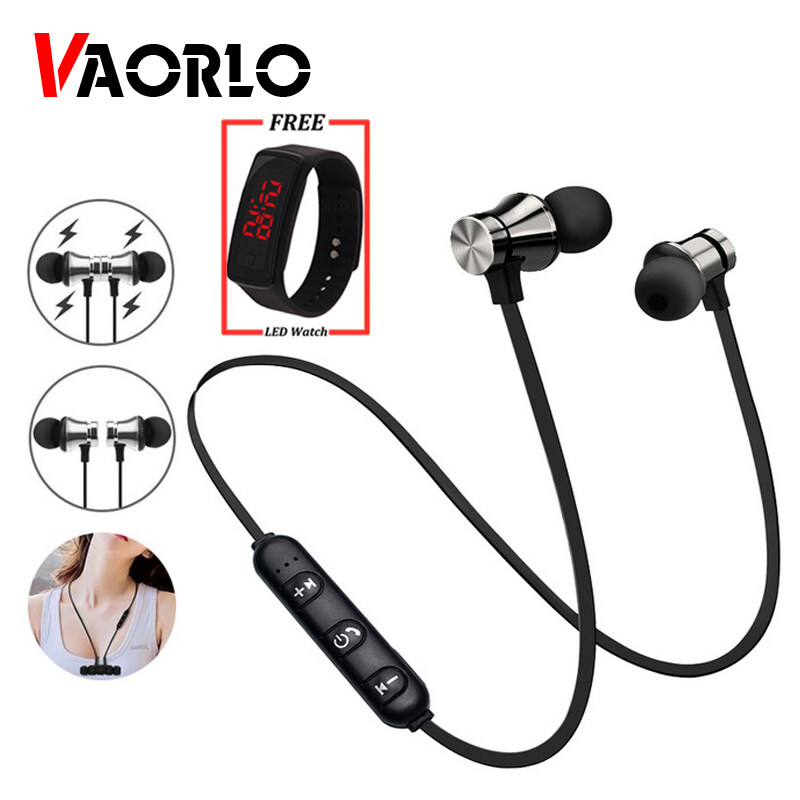 Tai nghe VAORLO XT11 Tai nghe Bluetooth 4.2 thể thao không dây Tai nghe Tai nghe âm thanh nổi Âm trầm Tai nghe Mic Tai nghe có đồng hồ LED miễn phí