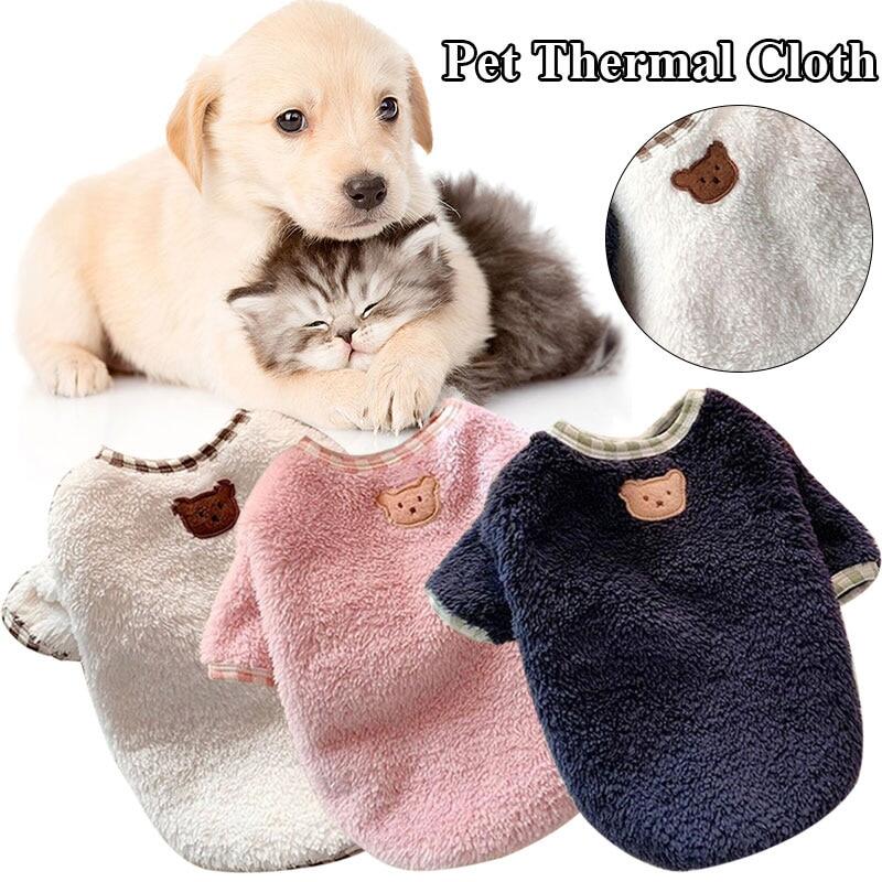 NEW Winter Plush Pet Vest Cute Pet Clothing Cartoon Bear Pattern Short