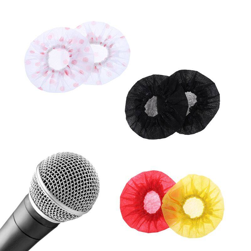 100 miếng bọc micro vải không dệt dùng một lần miếng bịt mic bảo vệ kính chắn gió cho micro không dây ktv