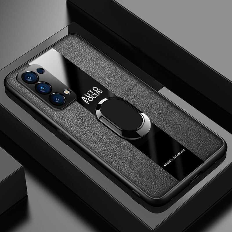 LANLIN For OPPO Reno 5 OPPO Reno 5 Pro Phone Case Shockproof Luxury Skinned PU Leather Back Cover For OPPO Reno 5/Reno 5 Pro Case with Magentic Ring Holder