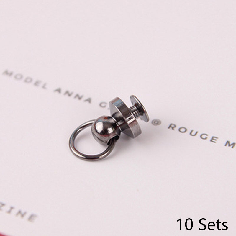 Pzcf 10 bộ túi Stud với ốc vít 9.5mm kim loại rắn đinh Rive Đinh Nút đầu tròn thủ công tự làm chất liệu da PU