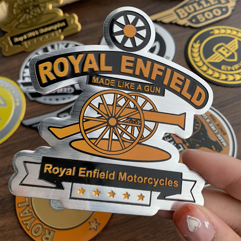Royal Enfield Miếng Dán Biểu Tượng Xe Hơi Sửa Đổi Đầu Máy Xe Máy Bằng Kim Loại 3D Cổ Điển Đề Can Huy Hiệu