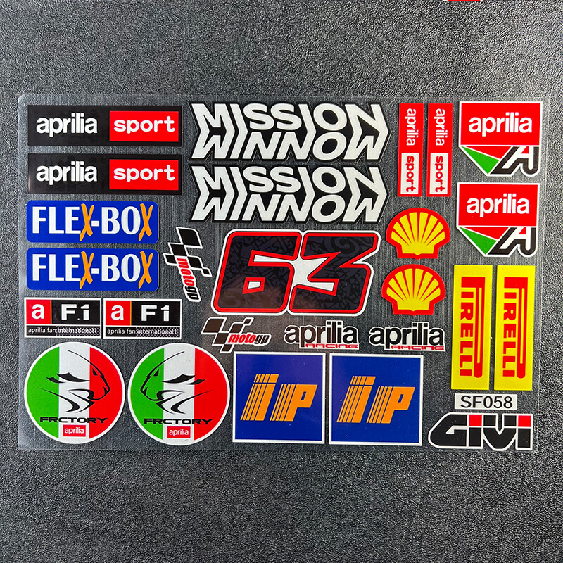 Phản quang nhãn dán mô tô đề can aprilia gpr250r sr gt 200 rs660