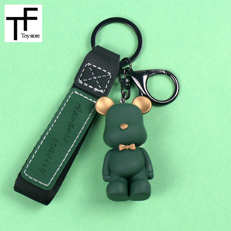 Móc Khóa Xe Hơi Hình Gấu Thắt Nơ Quý Ông Quà Sinh Nhật Thiết Thực Bằng Da Sáng Tạo Dễ Thương (Còn Hàng)